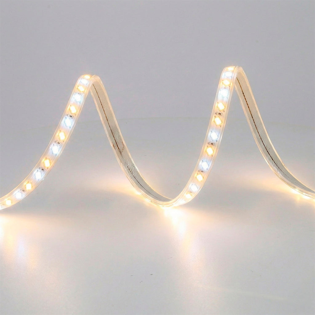 Fita LED flexível 12W/M 220VAC 120LEDs/M SMD5730 IP65 CCT (tonalidade variável) 50 metros