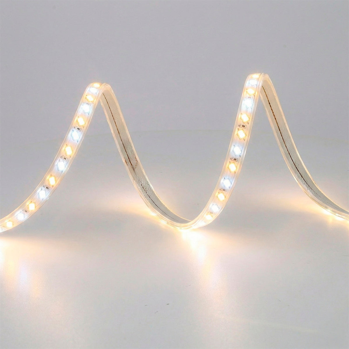 Fita LED flexível 12W/M 220VAC 120LEDs/M SMD5730 IP65 CCT (tonalidade variável) 50 metros