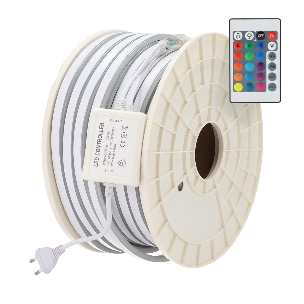 Flexibles LED-Band 12W/m 230V AC 80 LEDs/m SMD3535 22lm/LED IP65 50 Meter RGB