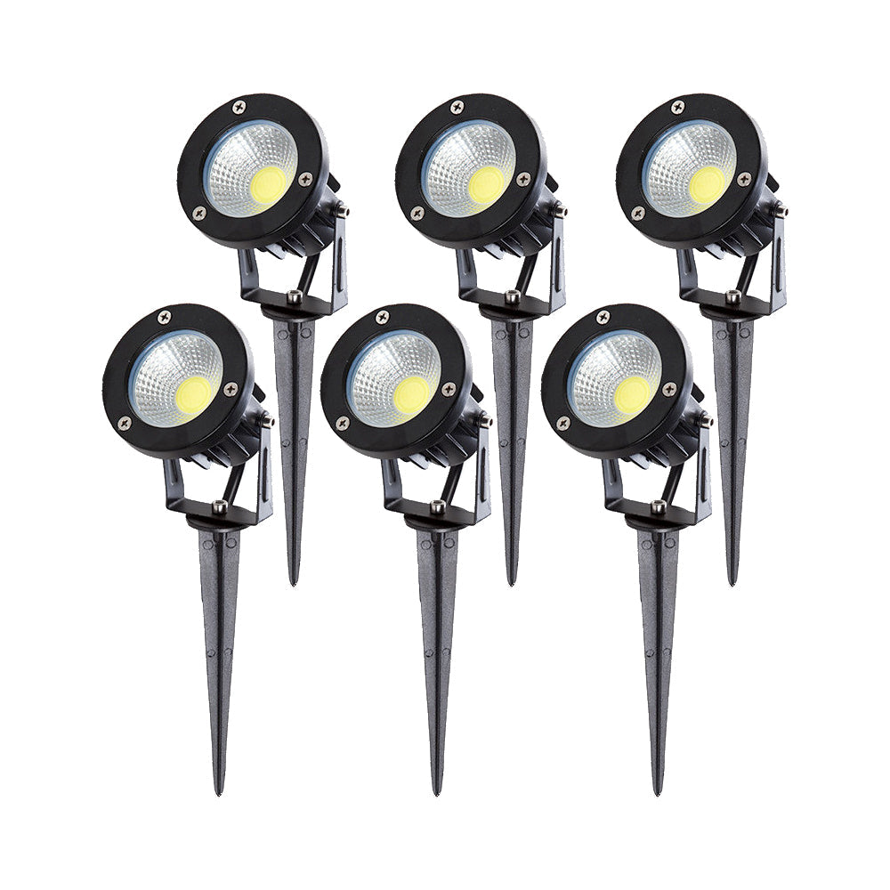 6er-Pack LED-Gartenstrahler 9W 758Lm 2700ºK Spike 50.000H [SL-CPDC09-9W-WW-PK6]