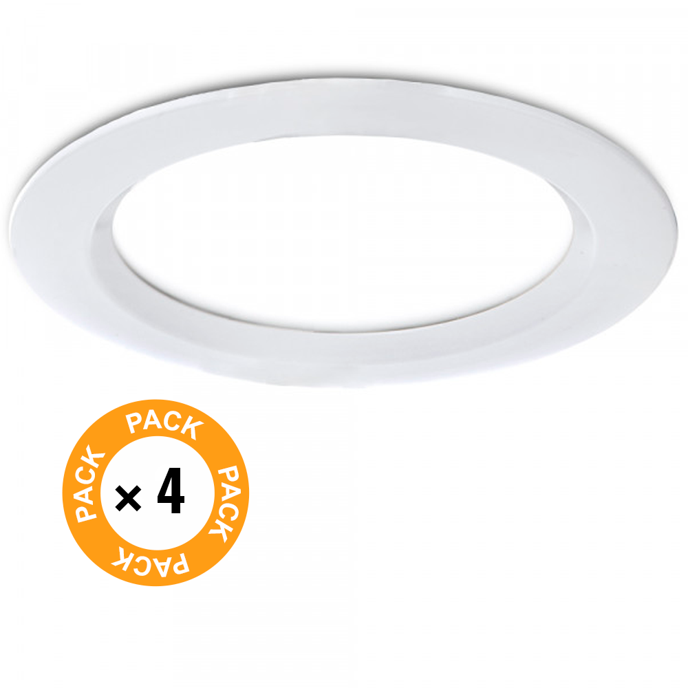 4er-Pack LED-Downlights 24W 2.160Lm 6000ºK IP65 Bad/Küche 50.000H [SL-DLFS06-24W-CW-PK4]