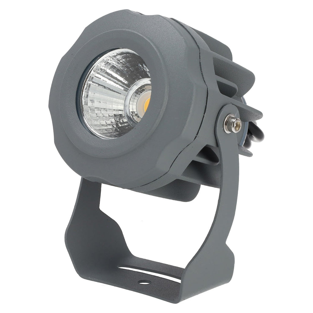 LED-Gartenstrahler 10W IP65 2700K mit Erdspieß, grau