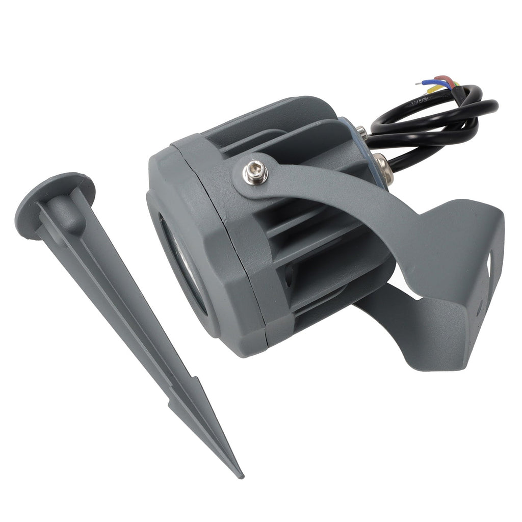 LED-Gartenstrahler 10W IP65 2700K mit Erdspieß, grau