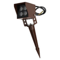 LED-Gartenstrahler mit Erdspieß, 4W, IP65, 2700K, braunes Finish.