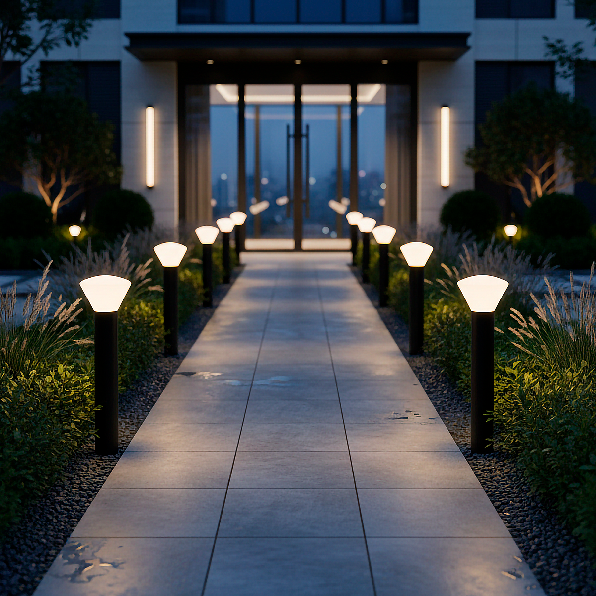 Sinalizador LED exterior "Digos" 100cm 5W 220VAC 3000ºK Preto
