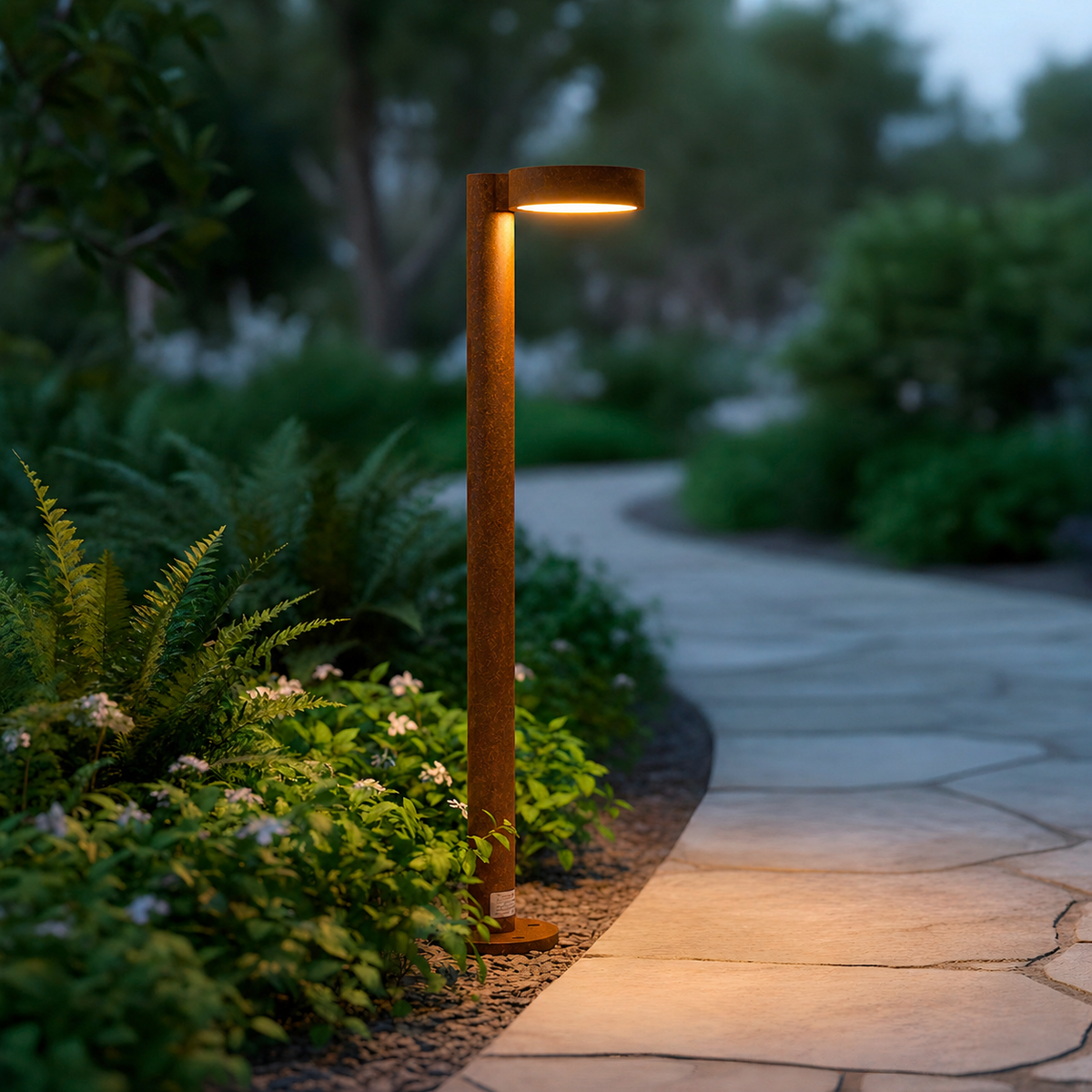 Farol LED externo "Fenglu" 60cm 10W 220VAC 3000ºK Marrom Óxido