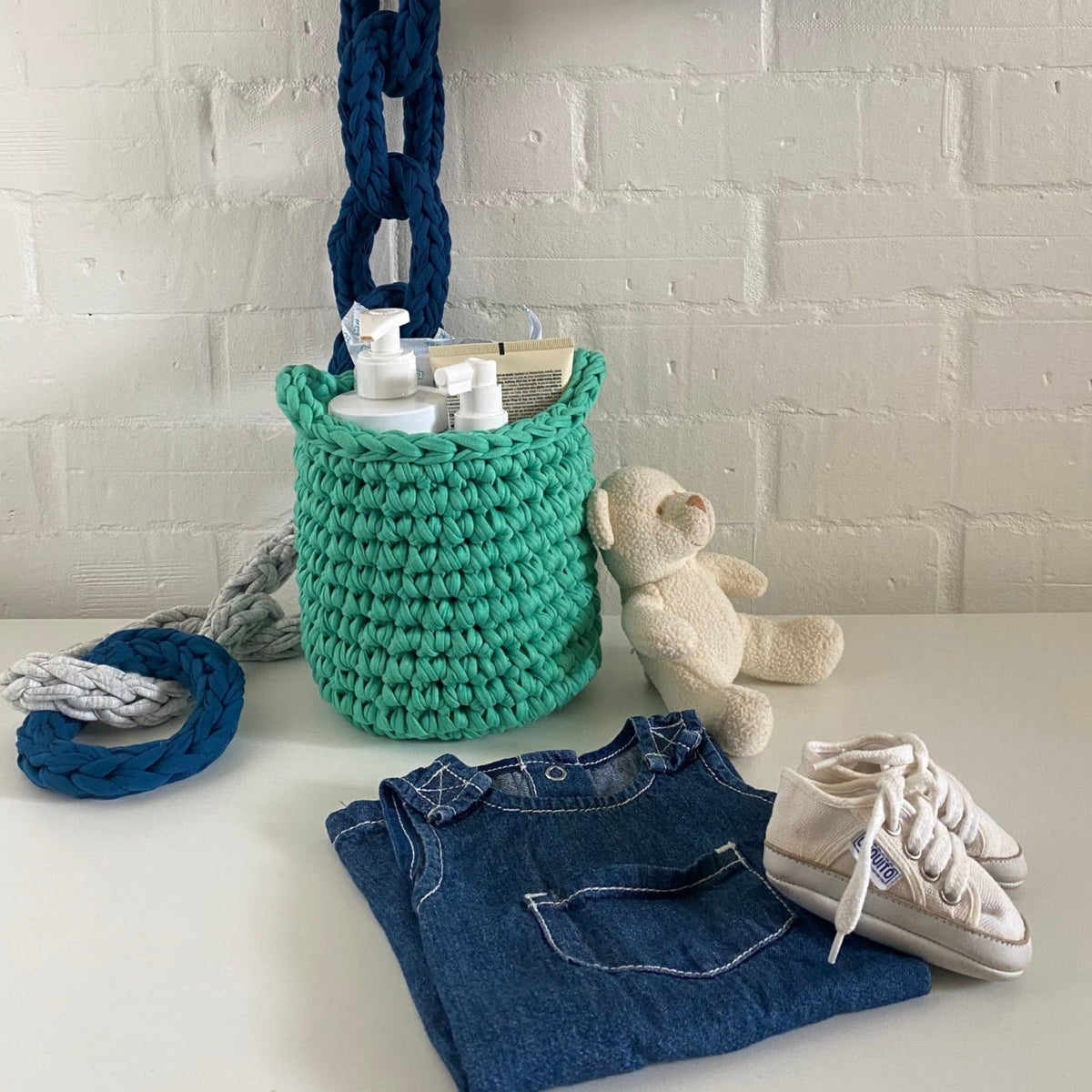 Small Decorative Baskets - Green Storage Bag