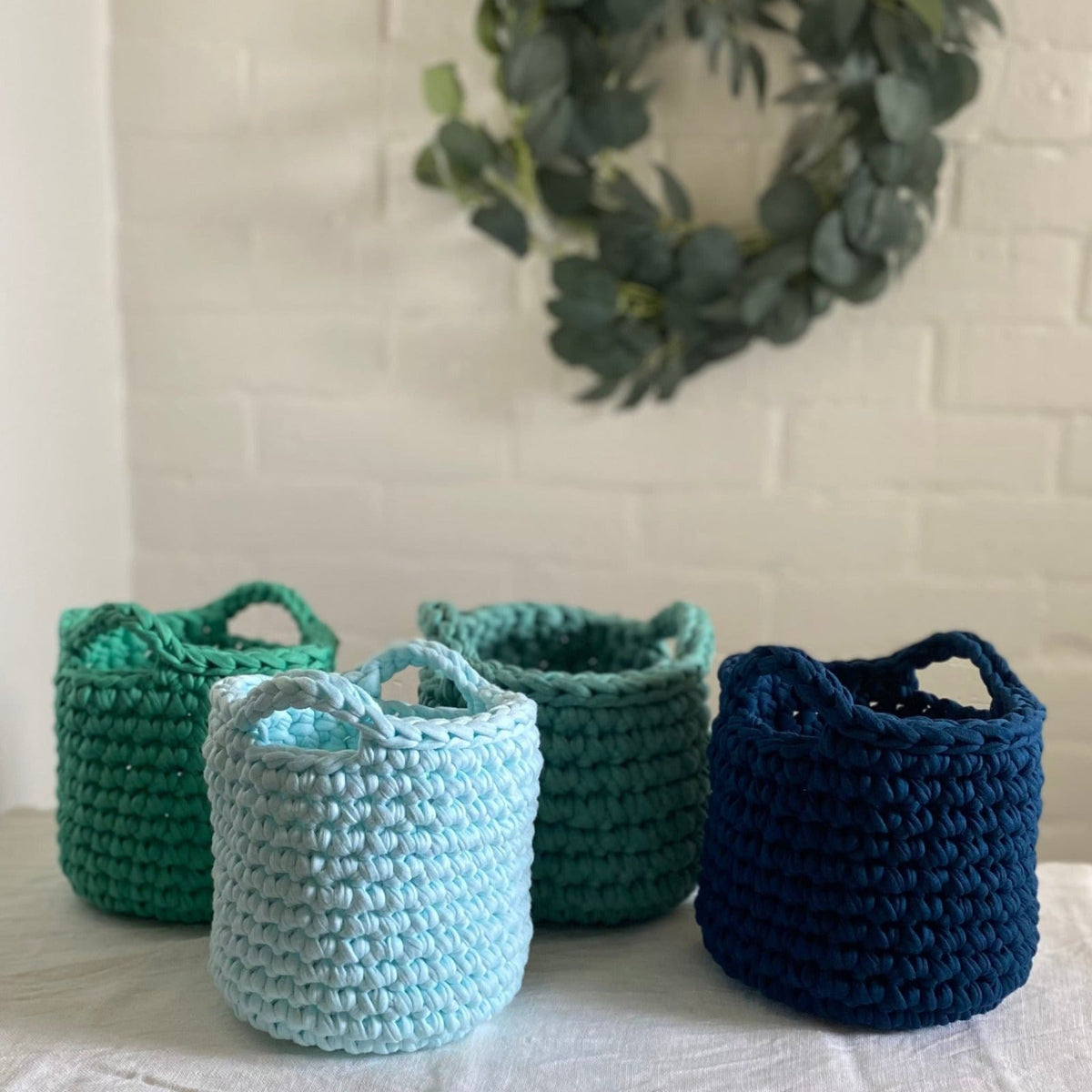 Small Decorative Baskets - Green Storage Bag