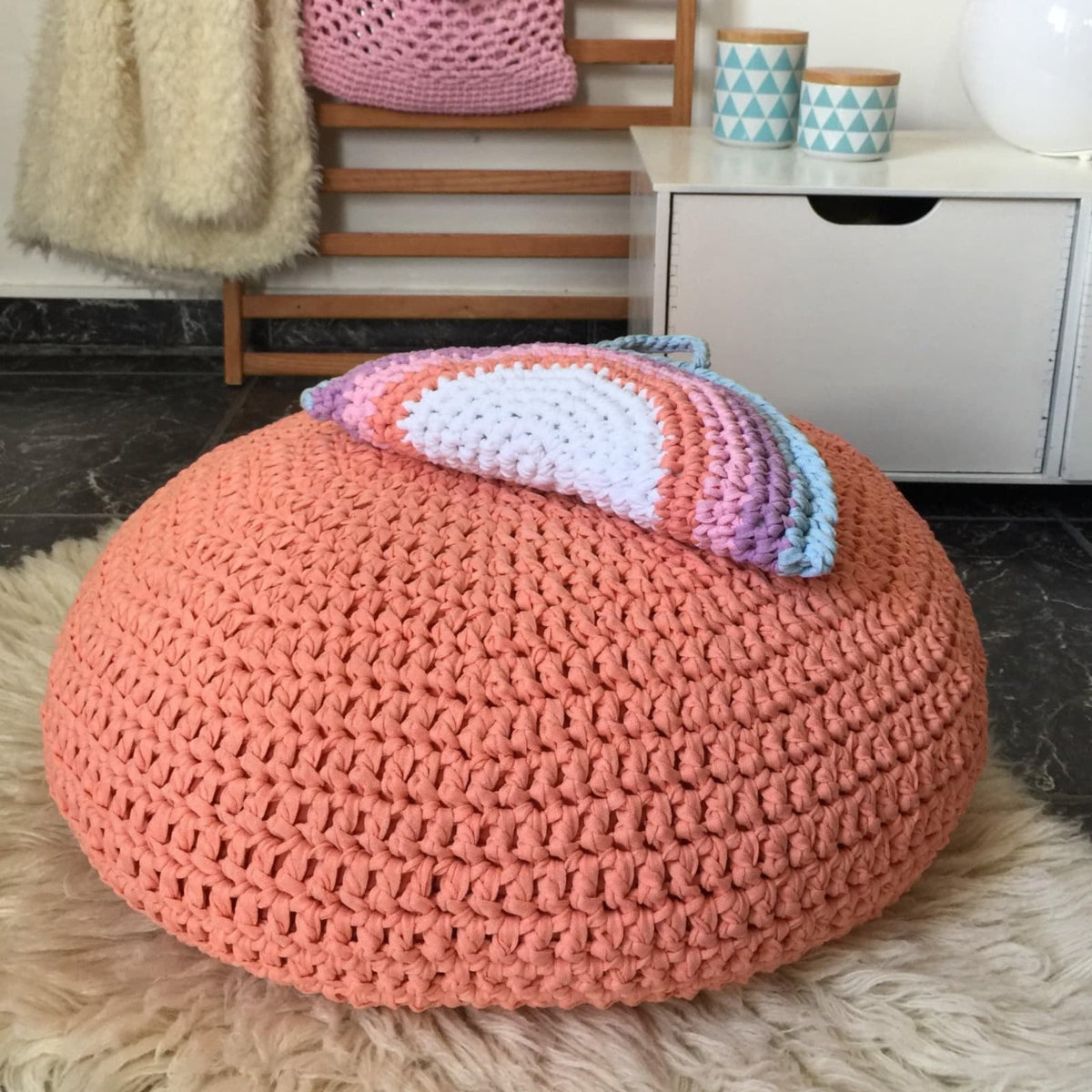 Soft Cotton Crochet Seating Pad | Kids Room Decor