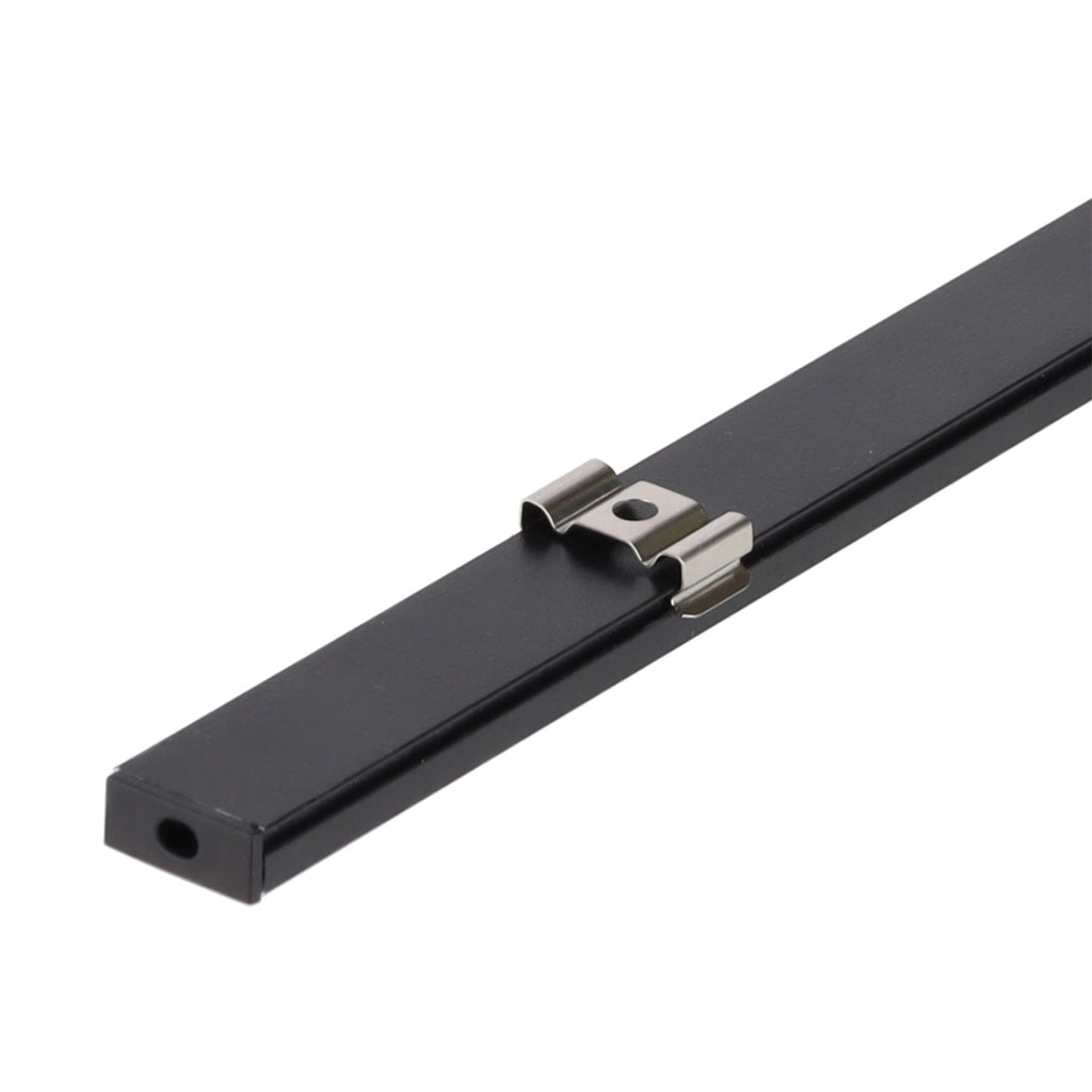 Perfil de aluminio negro para tira de LED - difusor de ópalo