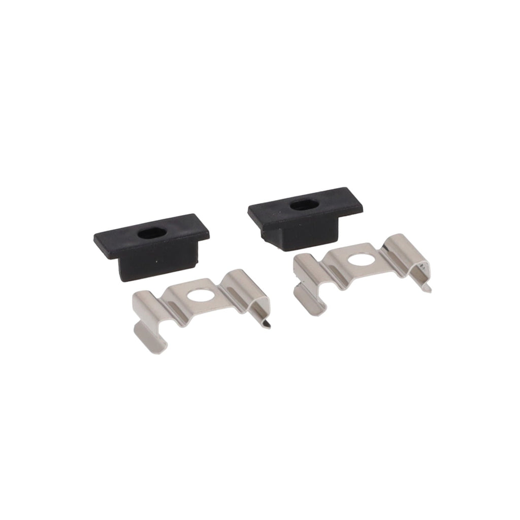 Perfil de aluminio negro para tira de LED - difusor de ópalo
