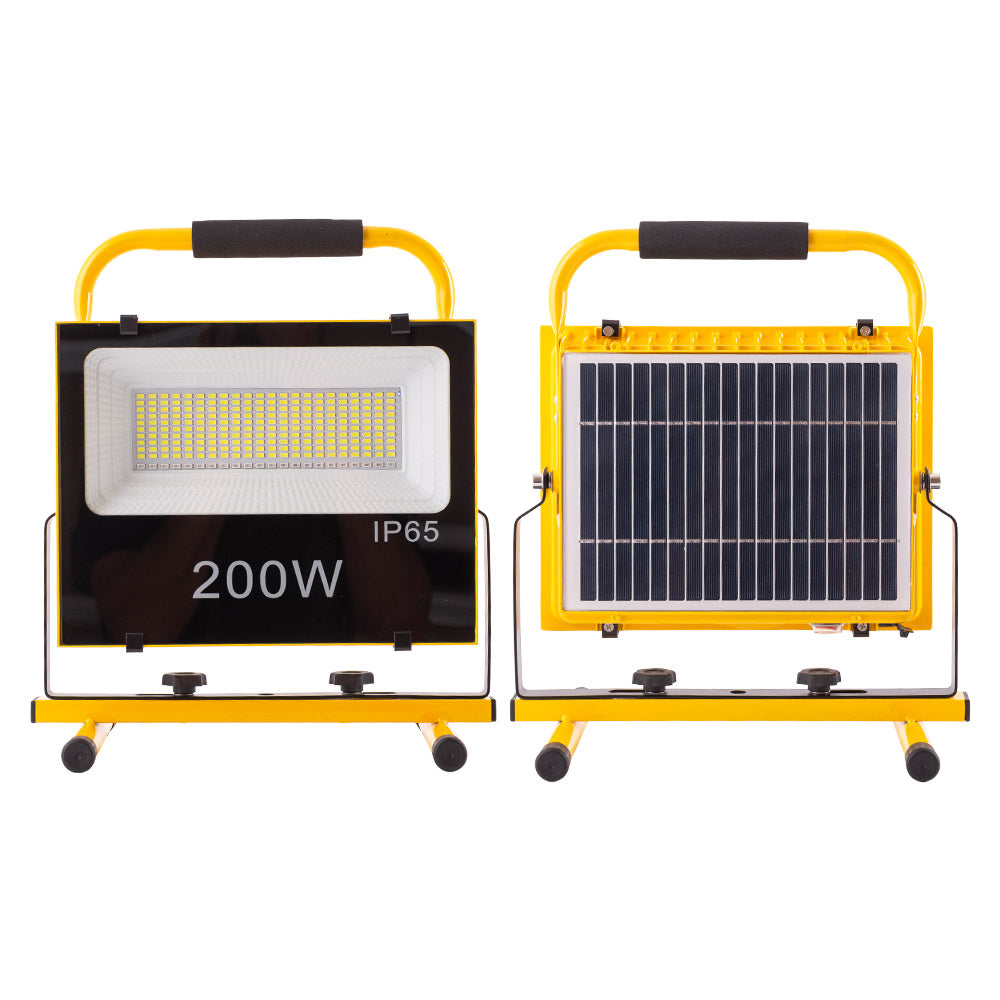 Solar-LED-Strahler 200W 6500K Panel: 6V/12W Batterie: 7.2V/18000MaH Fernbedienung [WR-KFL-E-200W]