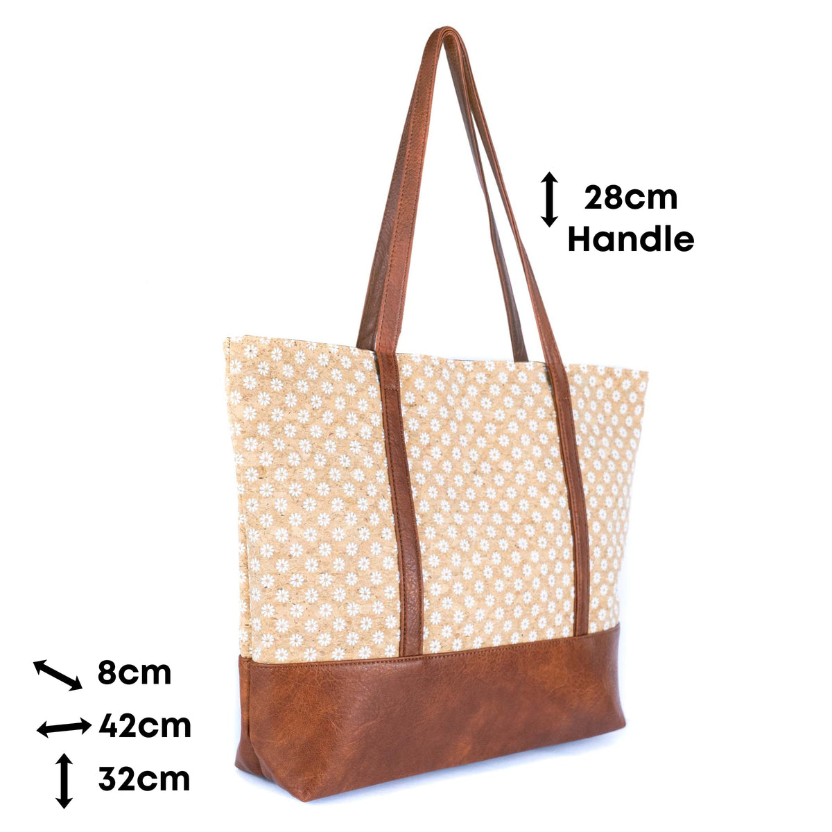 Bolso tote de corcho con asas de piel vegana BAG-2371